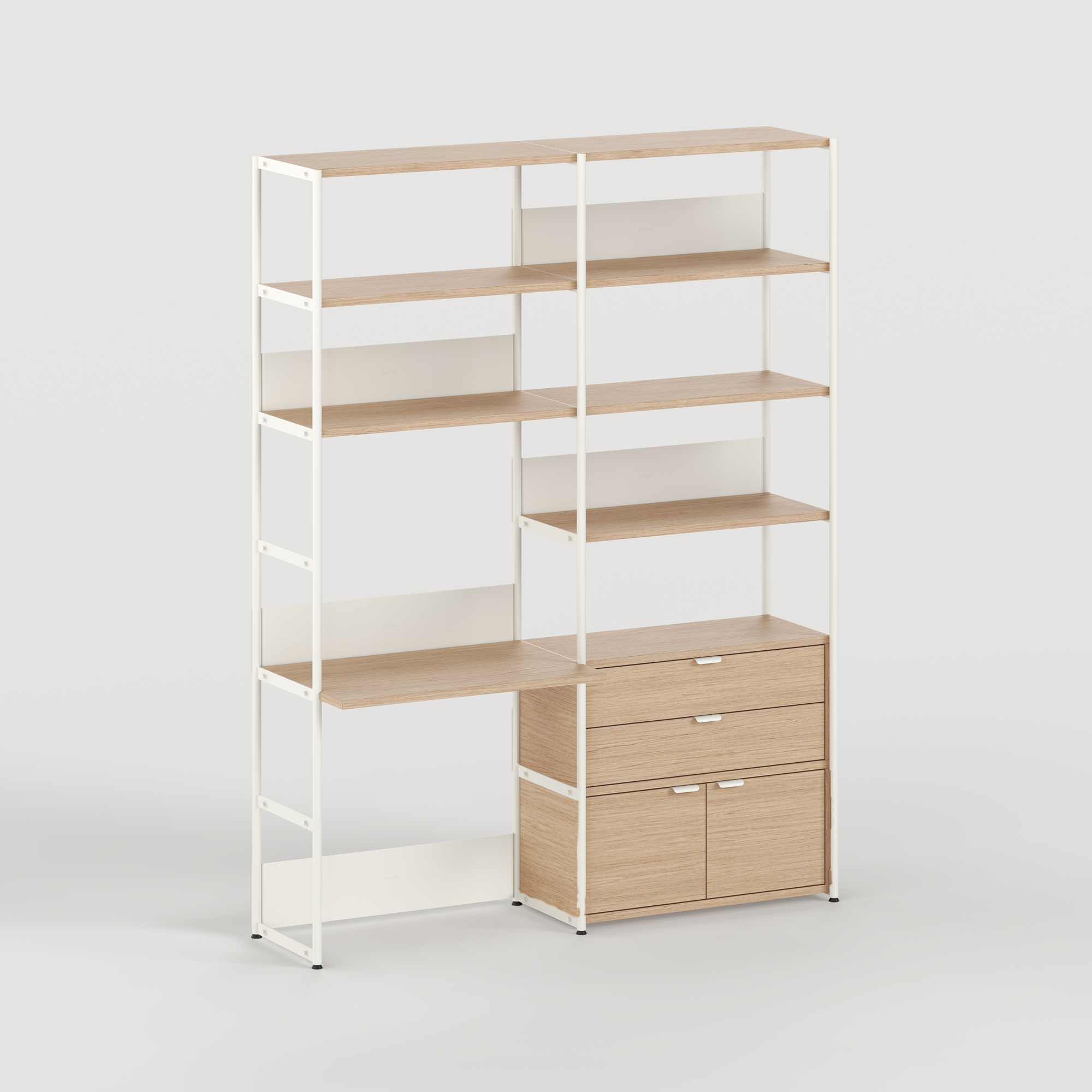 UNIT desk shelf - H180 to 215 x W164cm - eco-certified wood