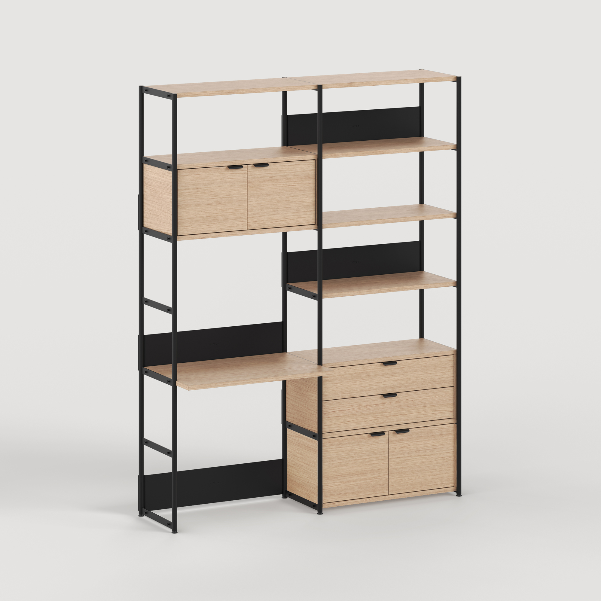 UNIT desk shelf - H180 to 215 x W164cm - eco-certified wood