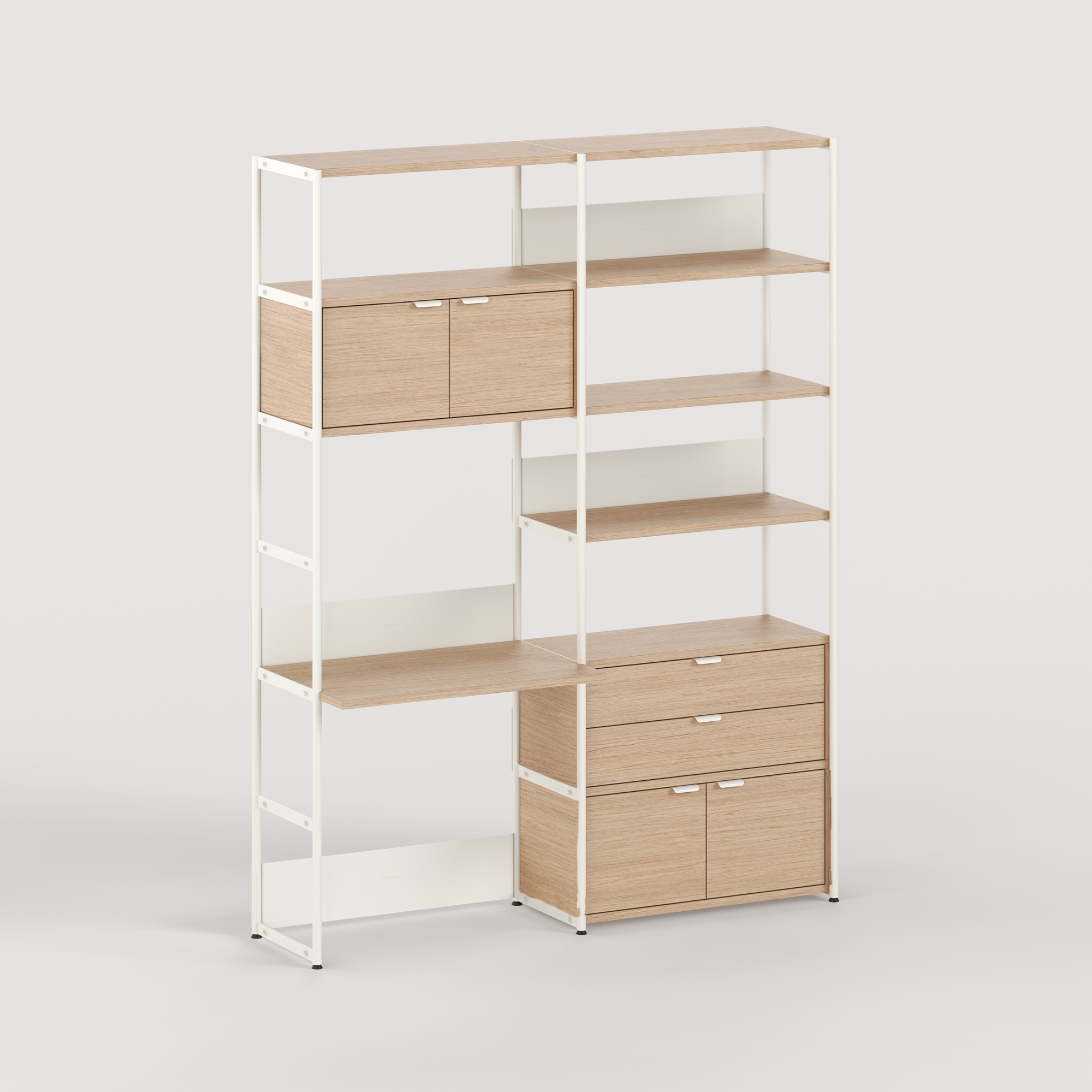 UNIT desk shelf - H180 to 215 x W164cm - eco-certified wood