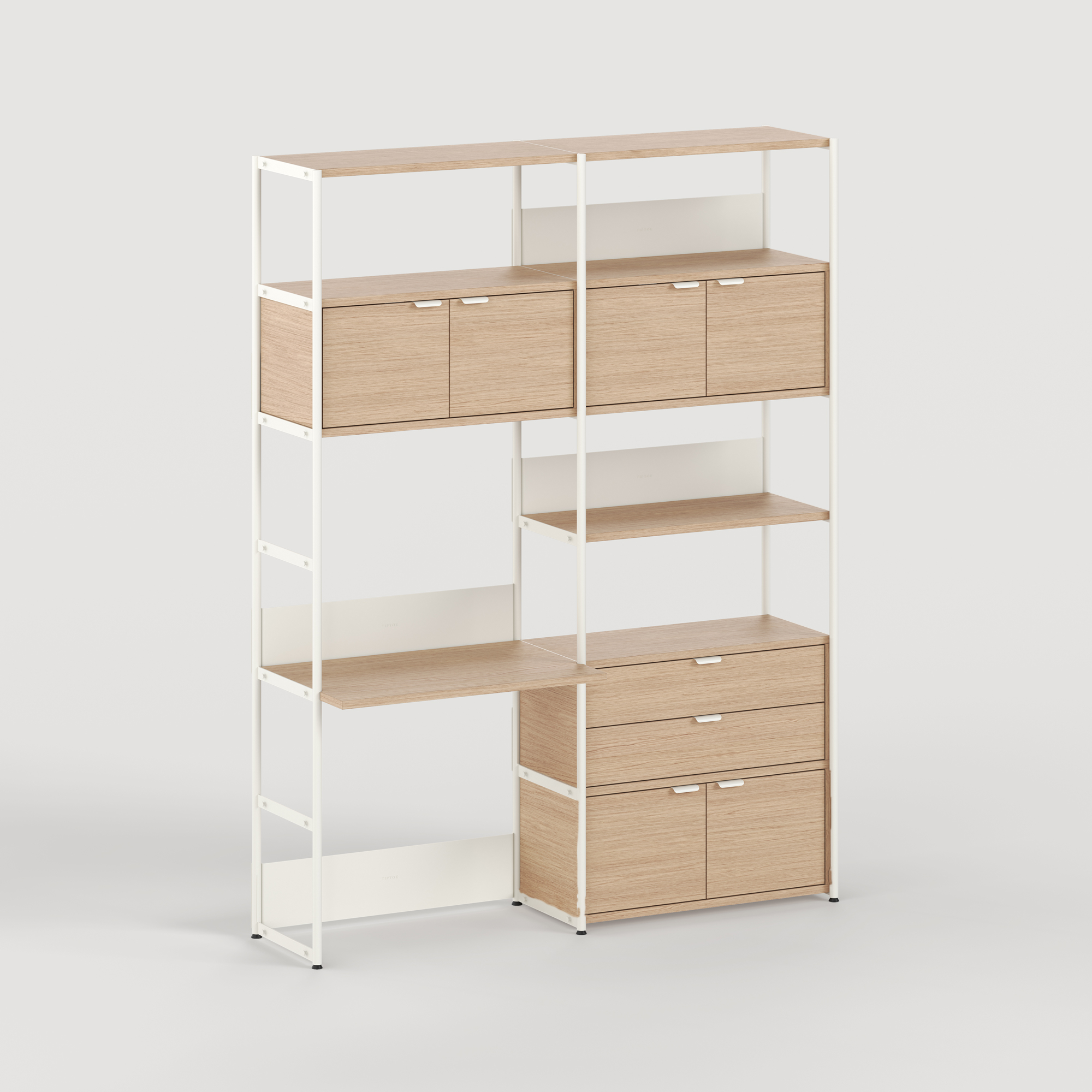 UNIT desk shelf - H180 to 215 x W164cm - eco-certified wood
