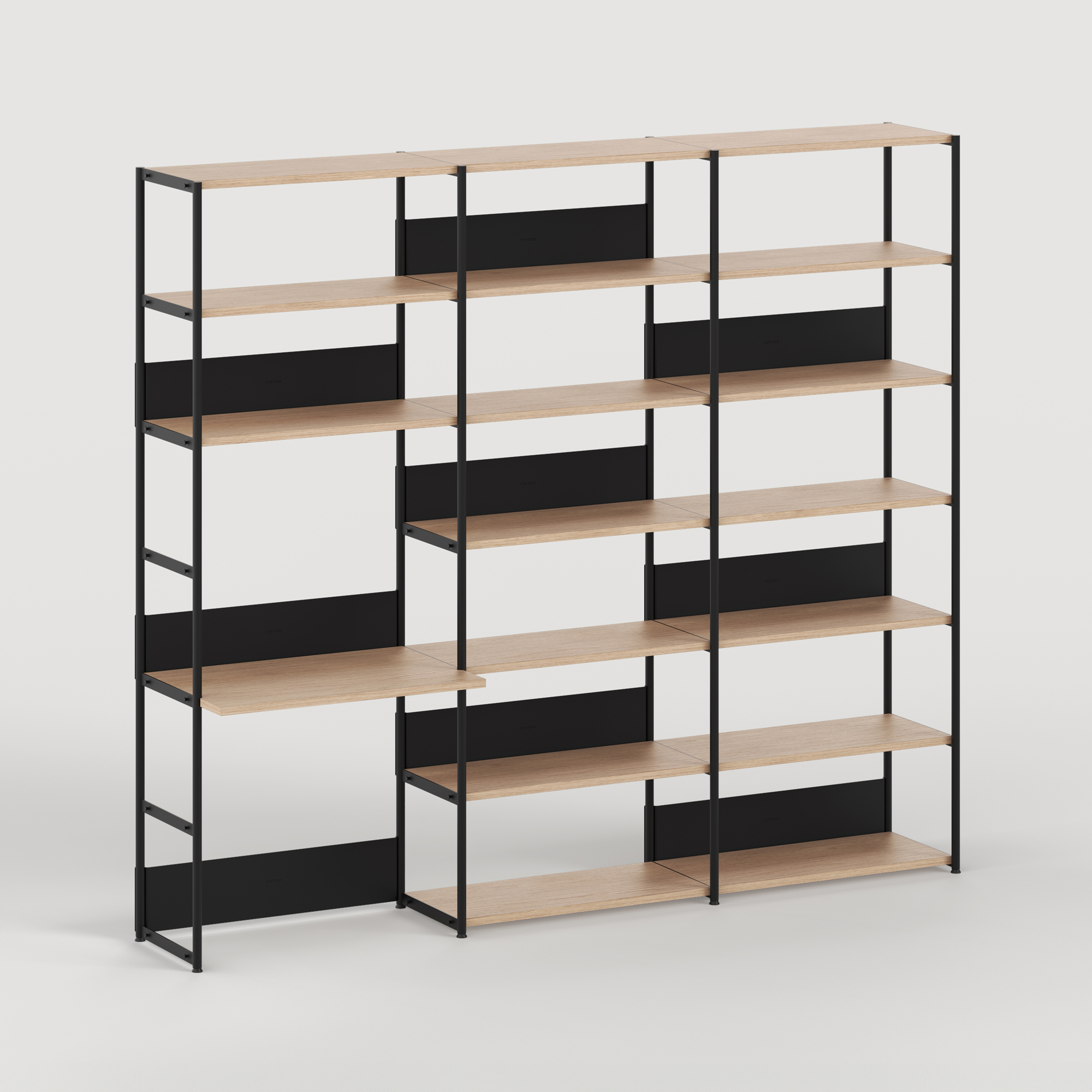 UNIT desk shelf - H180 to 215 x W244cm - eco-certified wood