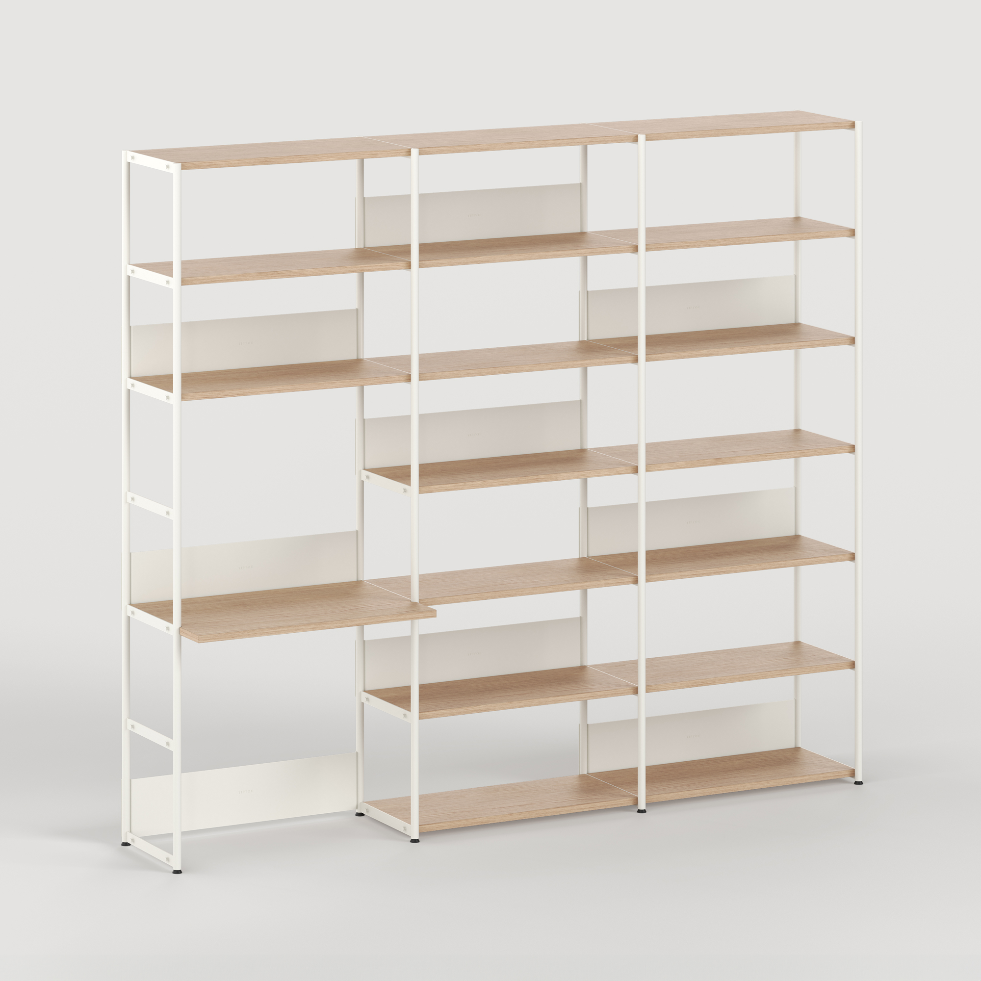 UNIT desk shelf - H180 to 215 x W244cm - eco-certified wood