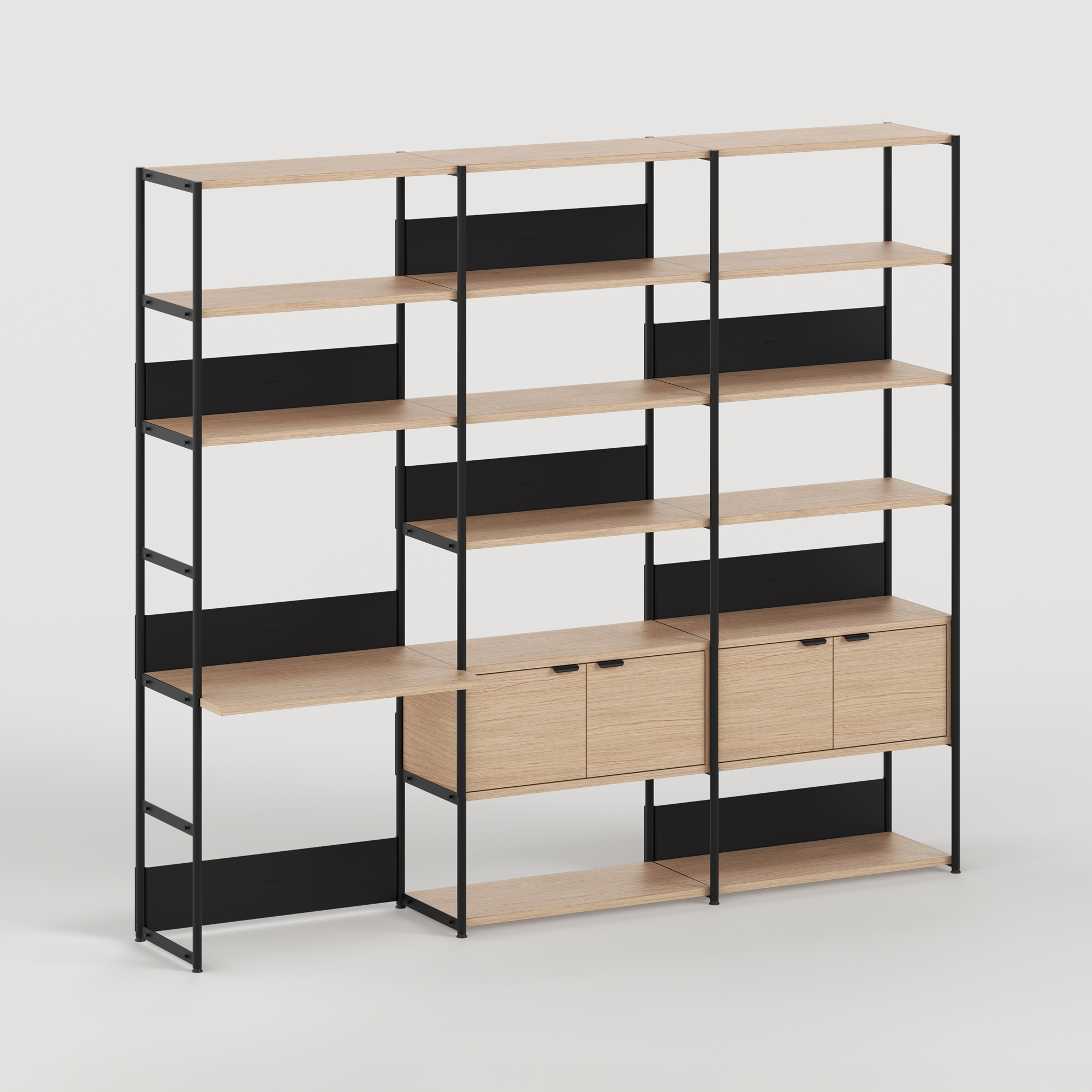 UNIT desk shelf - H180 to 215 x W244cm - eco-certified wood