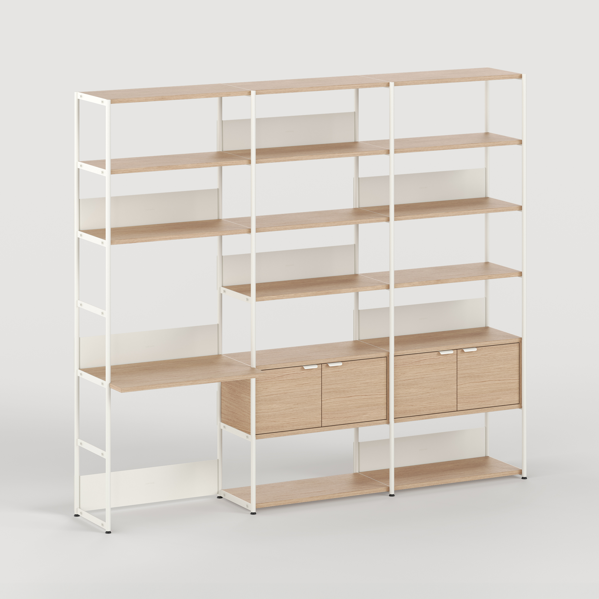 UNIT desk shelf - H180 to 215 x W244cm - eco-certified wood