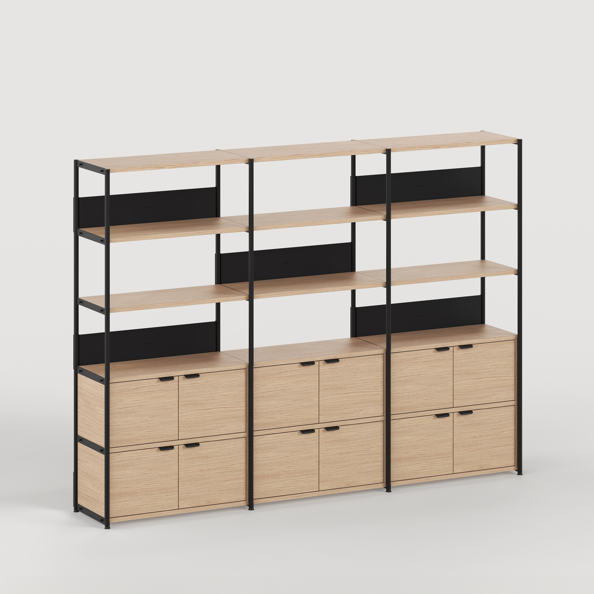 UNIT shelf - H180 to 215 x W244cm - eco-certified wood