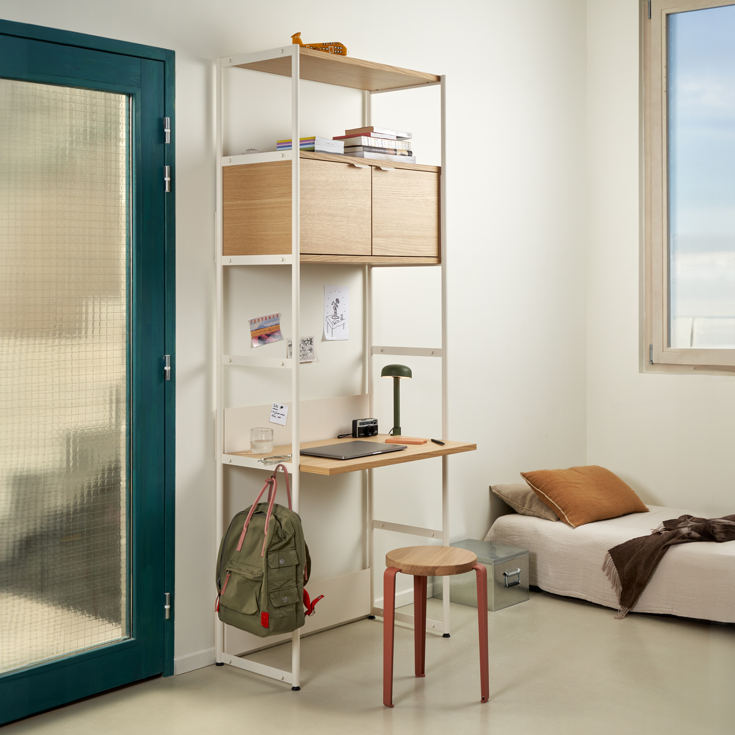 UNIT desk shelf - H180 to 215 x W84cm - eco-certified wood