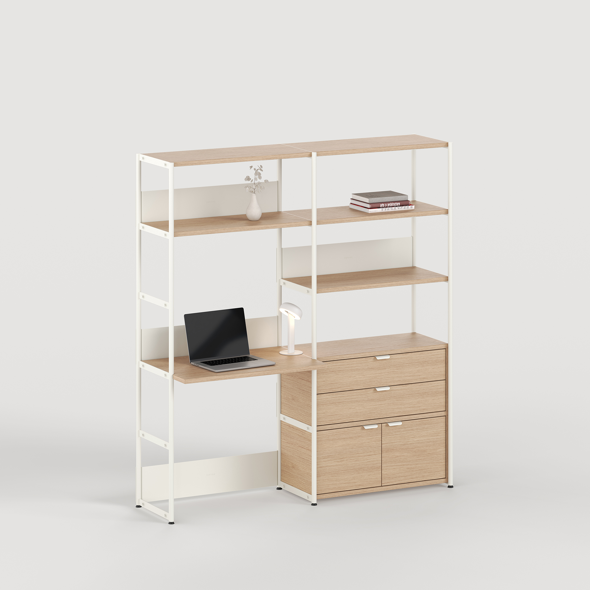 UNIT desk shelf - H180 to 215 x W164cm - eco-certified wood