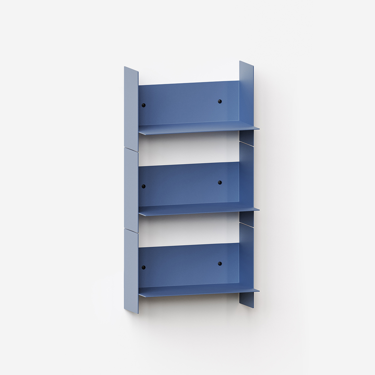 Set aus 3 Wandregalen PLI aus Stahl - 30 bis 60cm