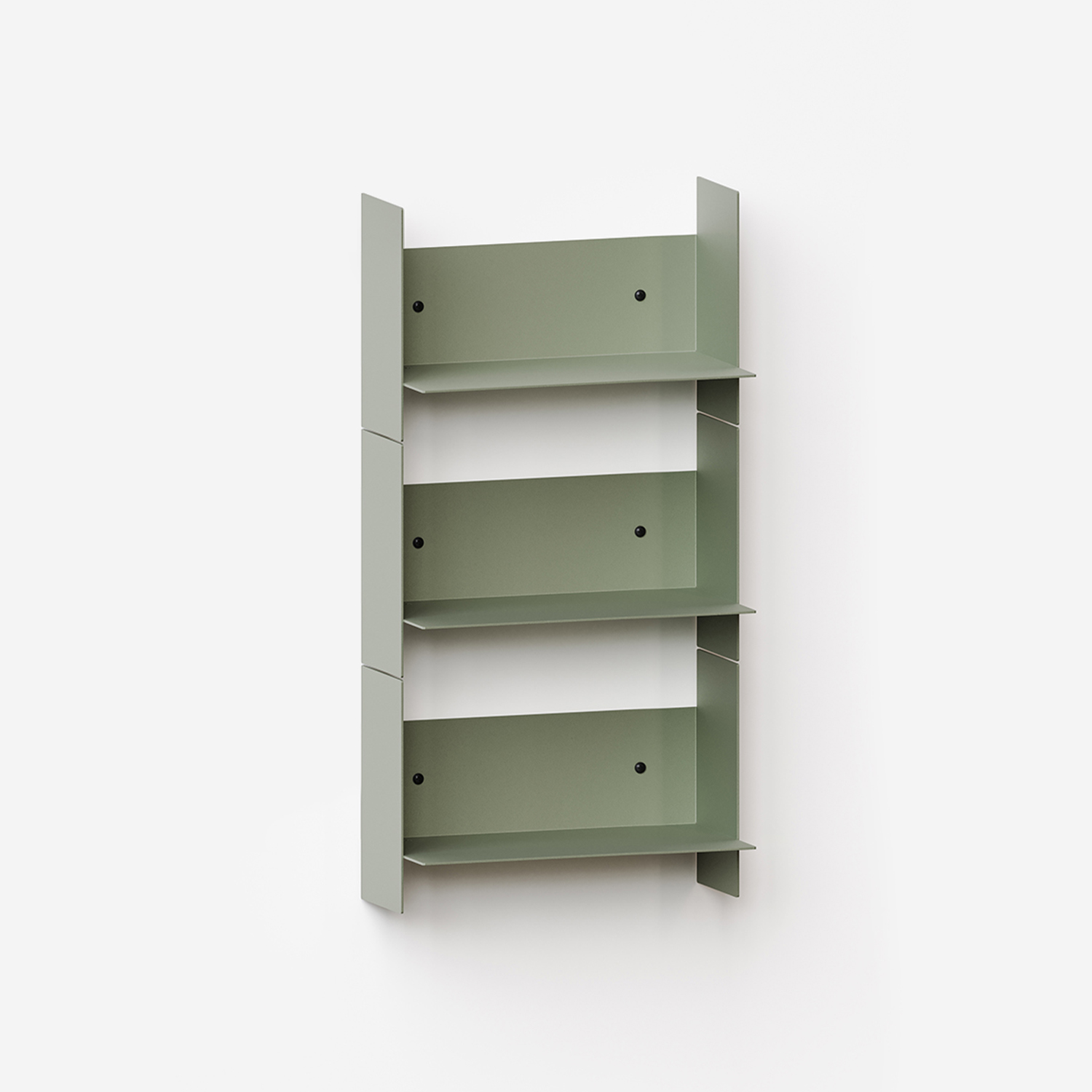 Set aus 3 Wandregalen PLI aus Stahl - 30 bis 60cm
