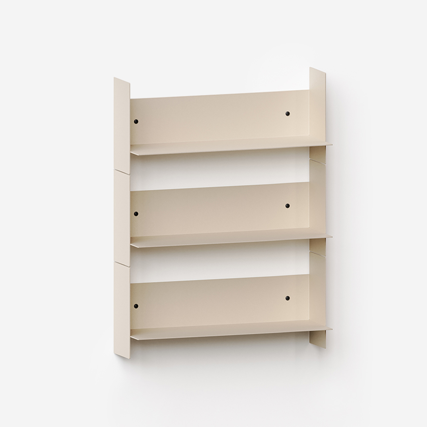 Set aus 3 Wandregalen PLI aus Stahl - 30 bis 60cm