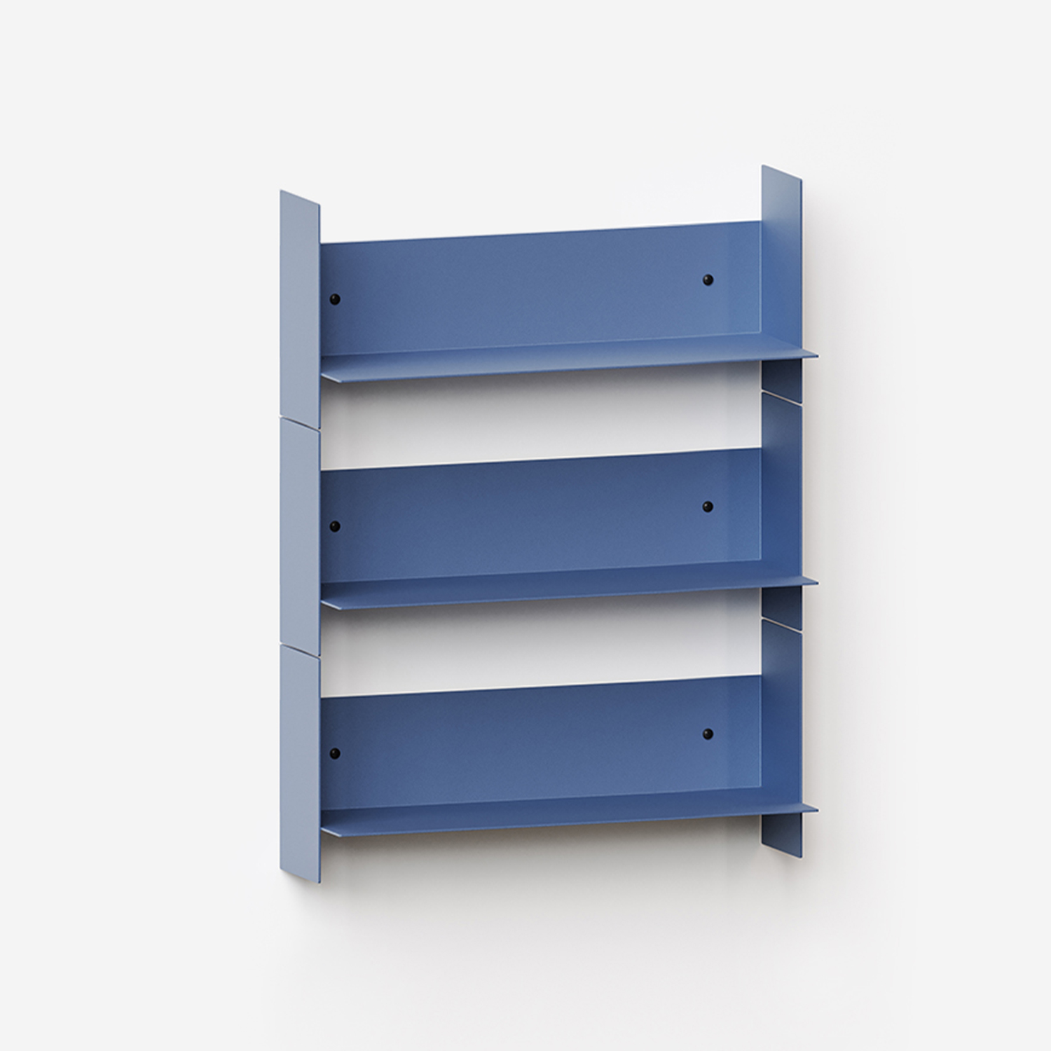 Set aus 3 Wandregalen PLI aus Stahl - 30 bis 60cm