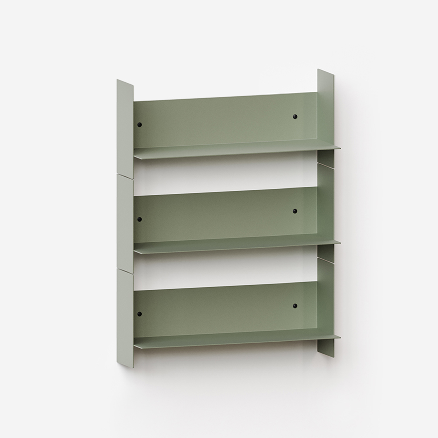 Set aus 3 Wandregalen PLI aus Stahl - 30 bis 60cm