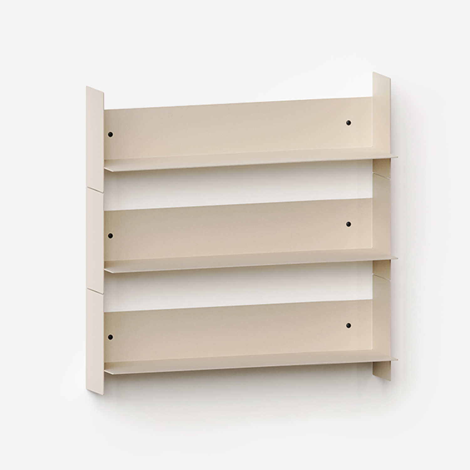 Set aus 3 Wandregalen PLI aus Stahl - 30 bis 60cm