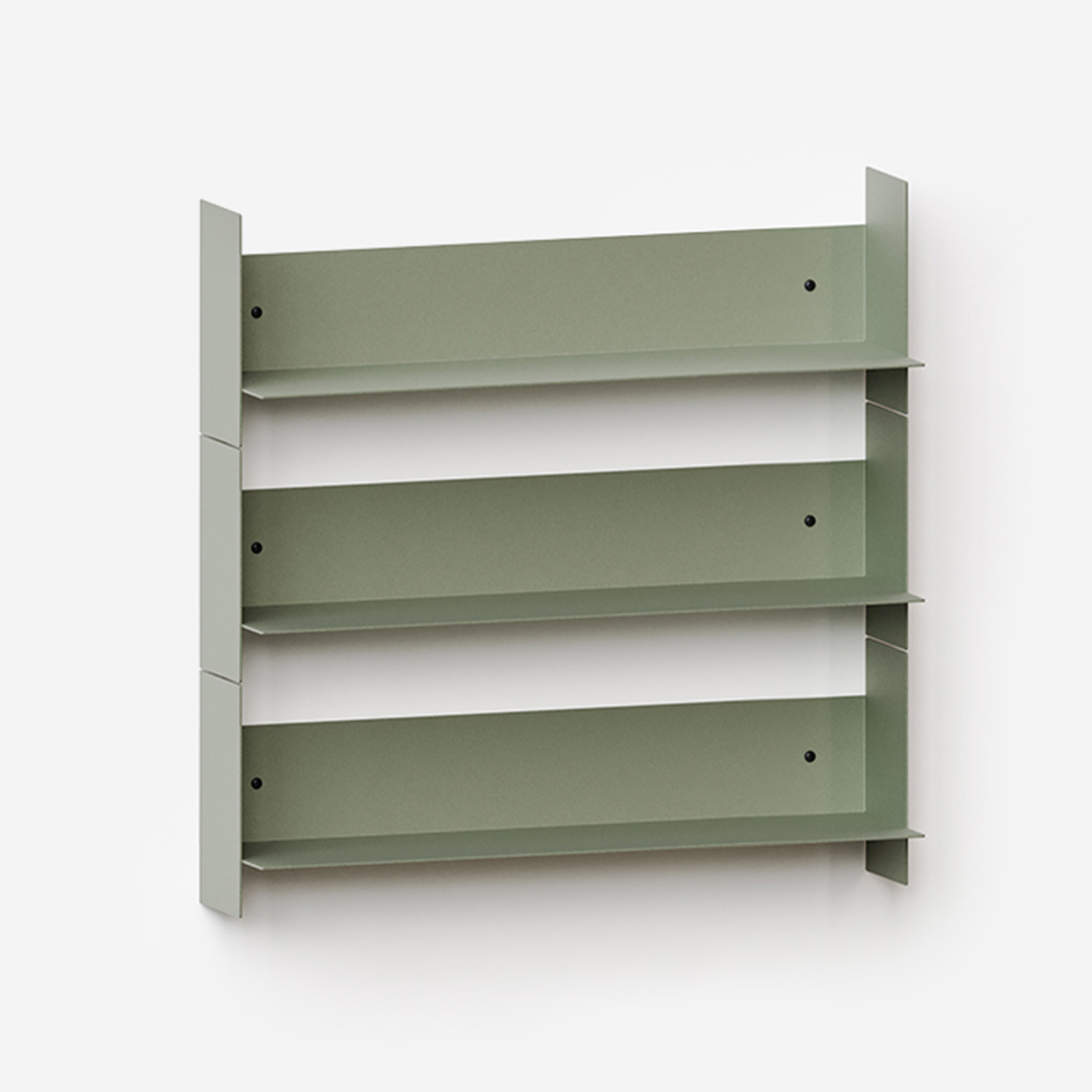 Set aus 3 Wandregalen PLI aus Stahl - 30 bis 60cm