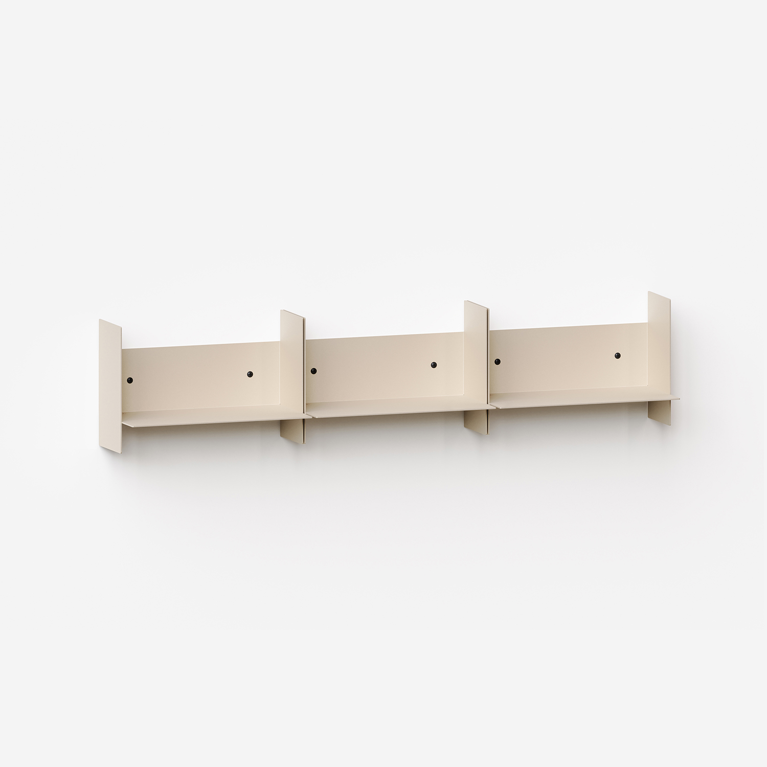 Set aus 3 Wandregalen PLI aus Stahl - 30 bis 60cm