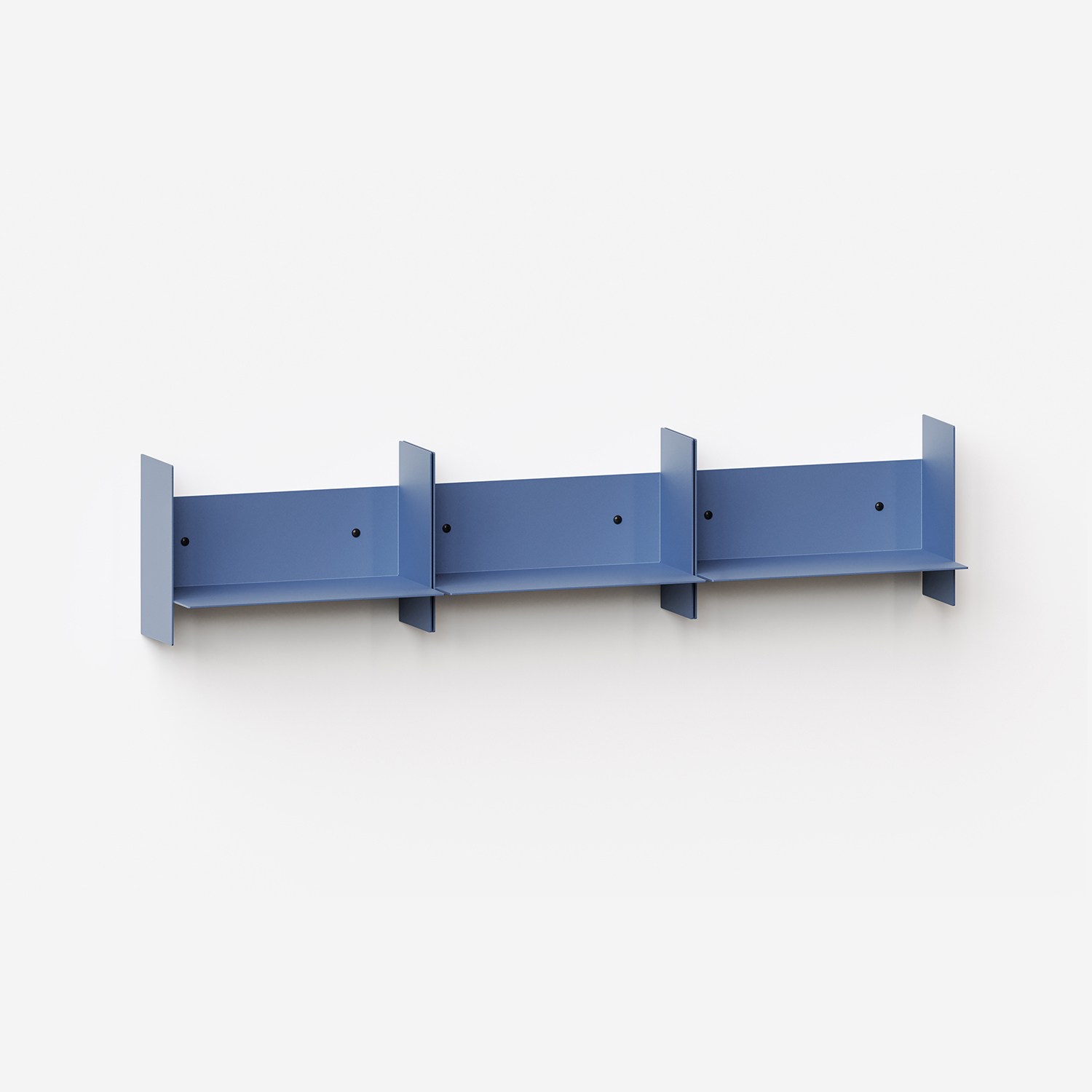 Set aus 3 Wandregalen PLI aus Stahl - 30 bis 60cm