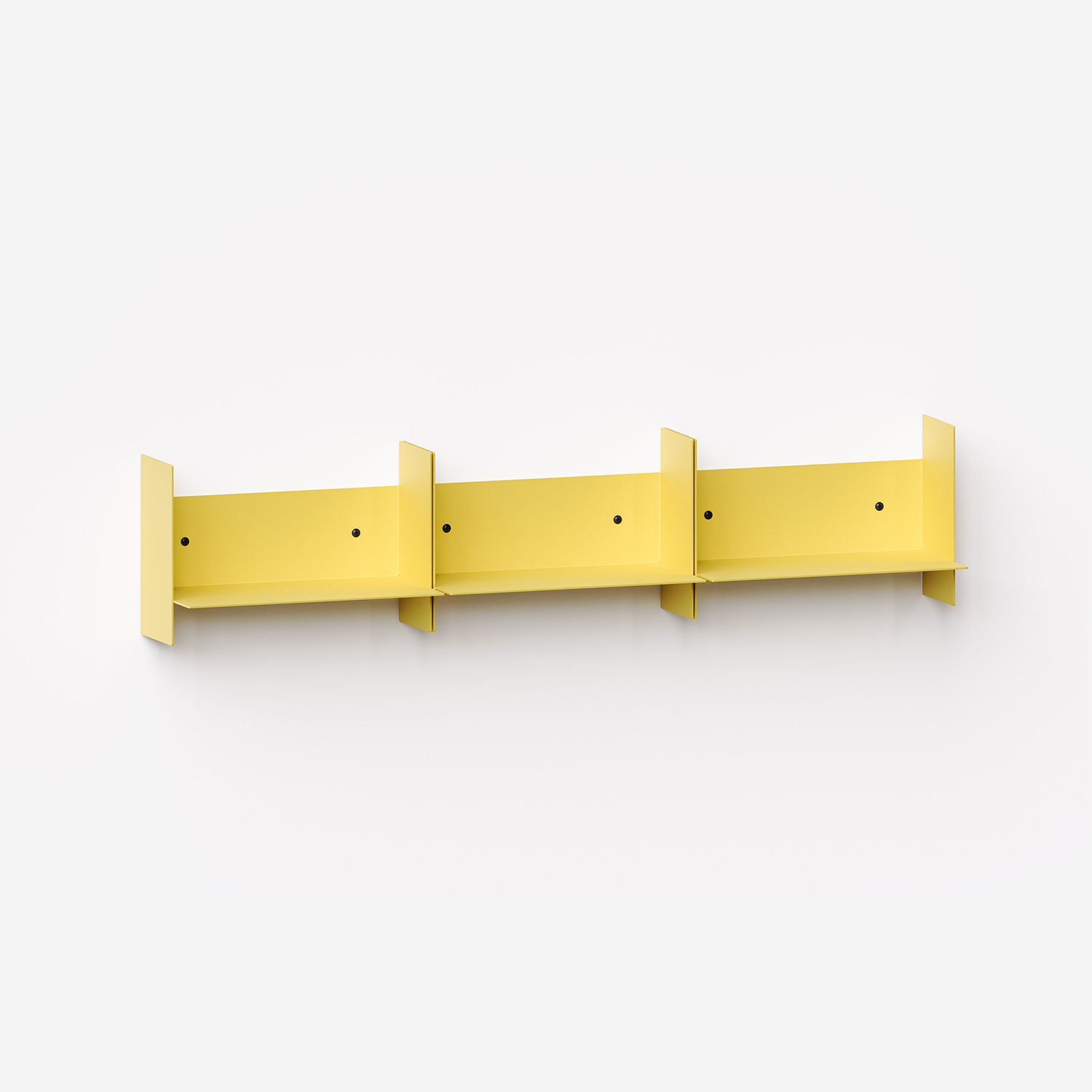 Set aus 3 Wandregalen PLI aus Stahl - 30 bis 60cm