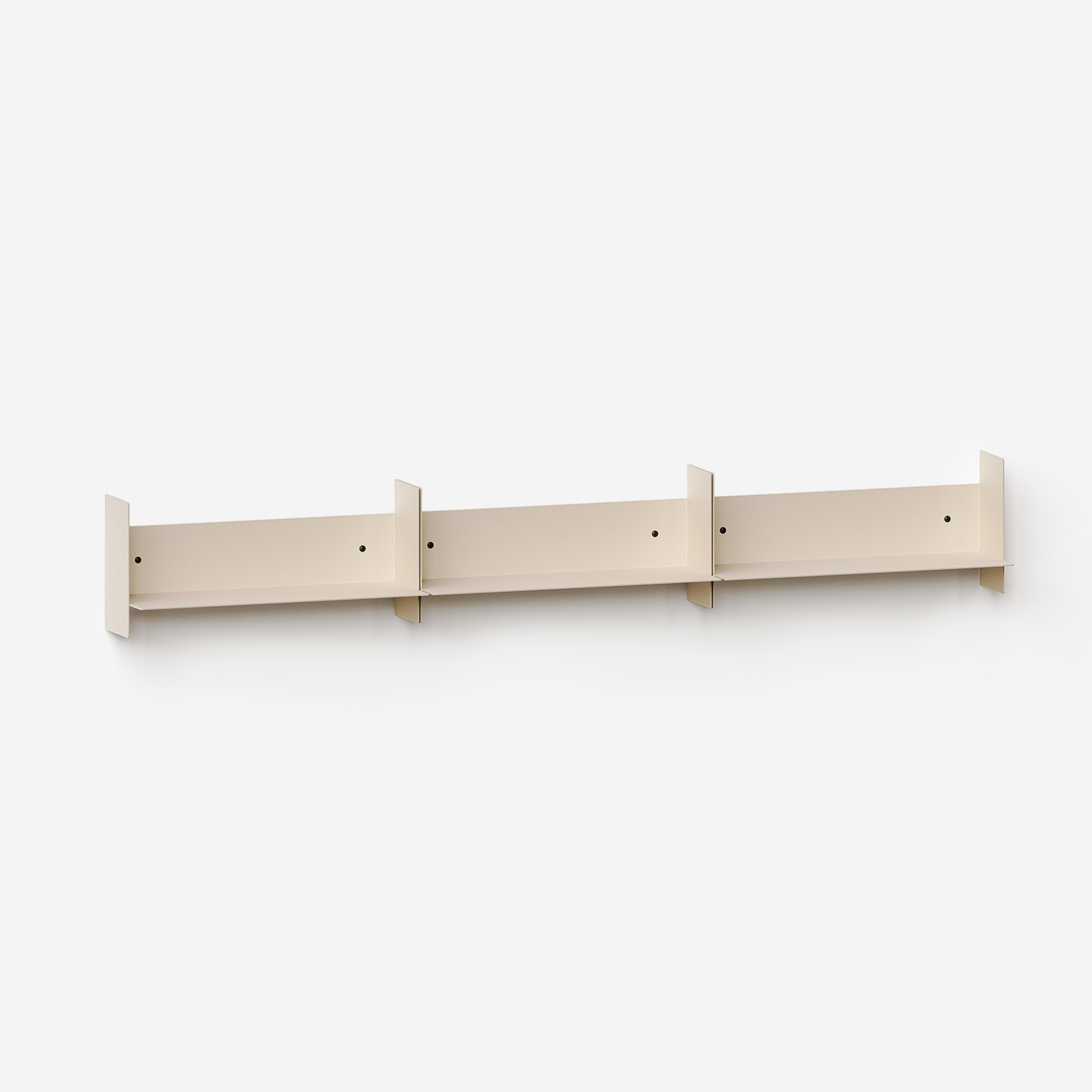Set aus 3 Wandregalen PLI aus Stahl - 30 bis 60cm