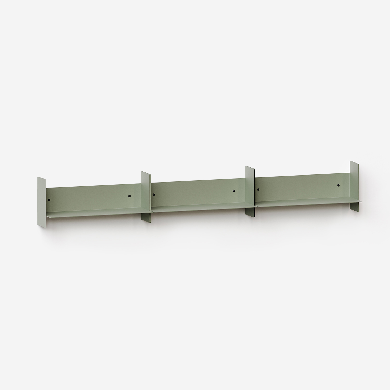 Set aus 3 Wandregalen PLI aus Stahl - 30 bis 60cm