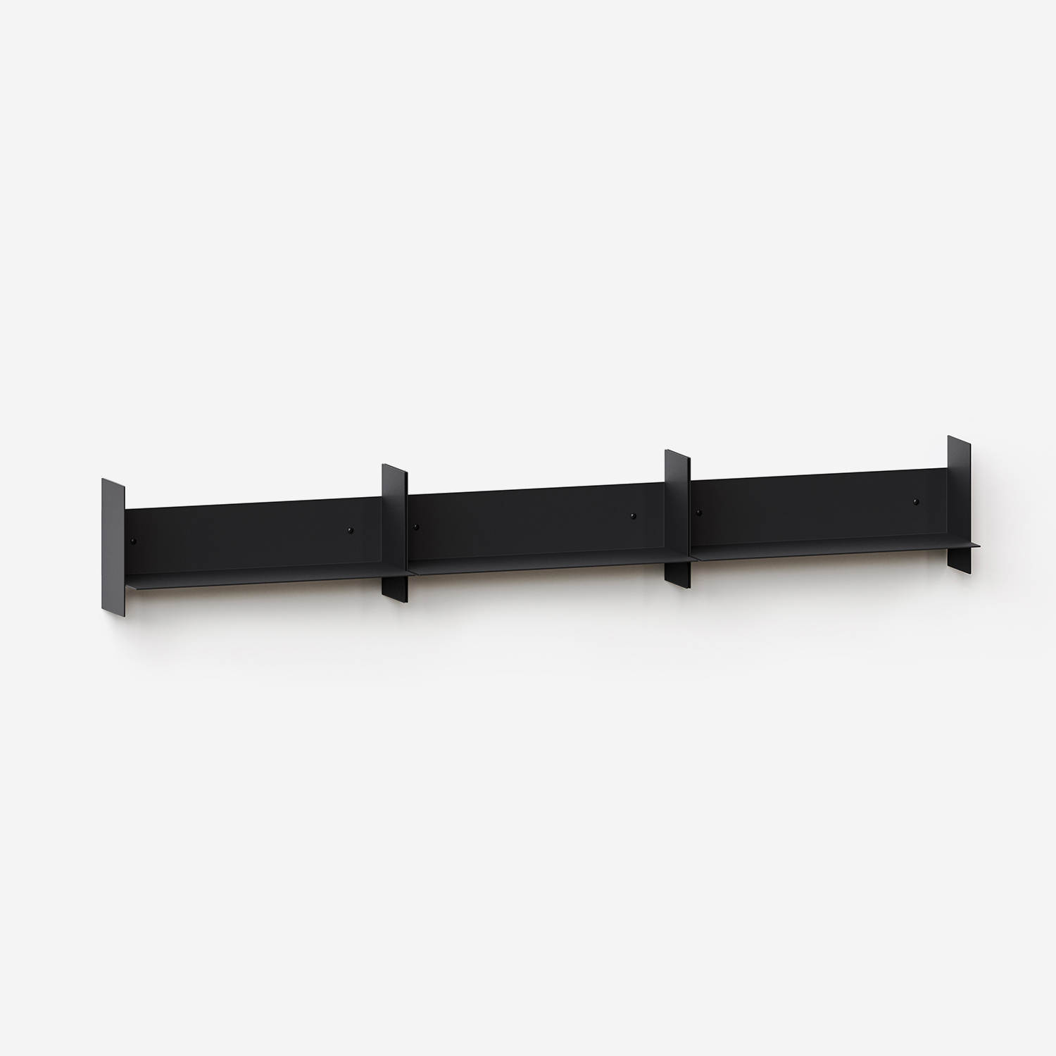 Set aus 3 Wandregalen PLI aus Stahl - 30 bis 60cm