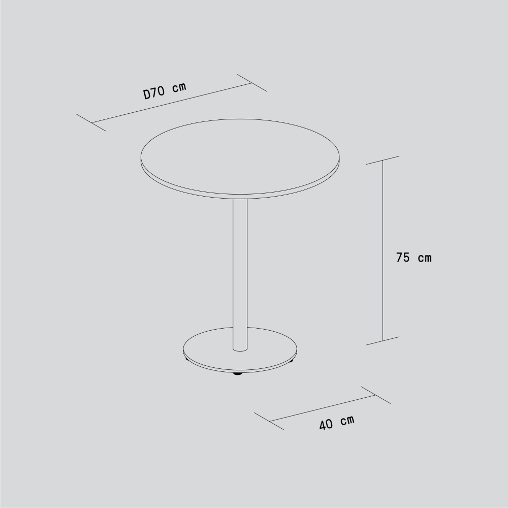 MOKA outdoor bistro table - powder-coated steel