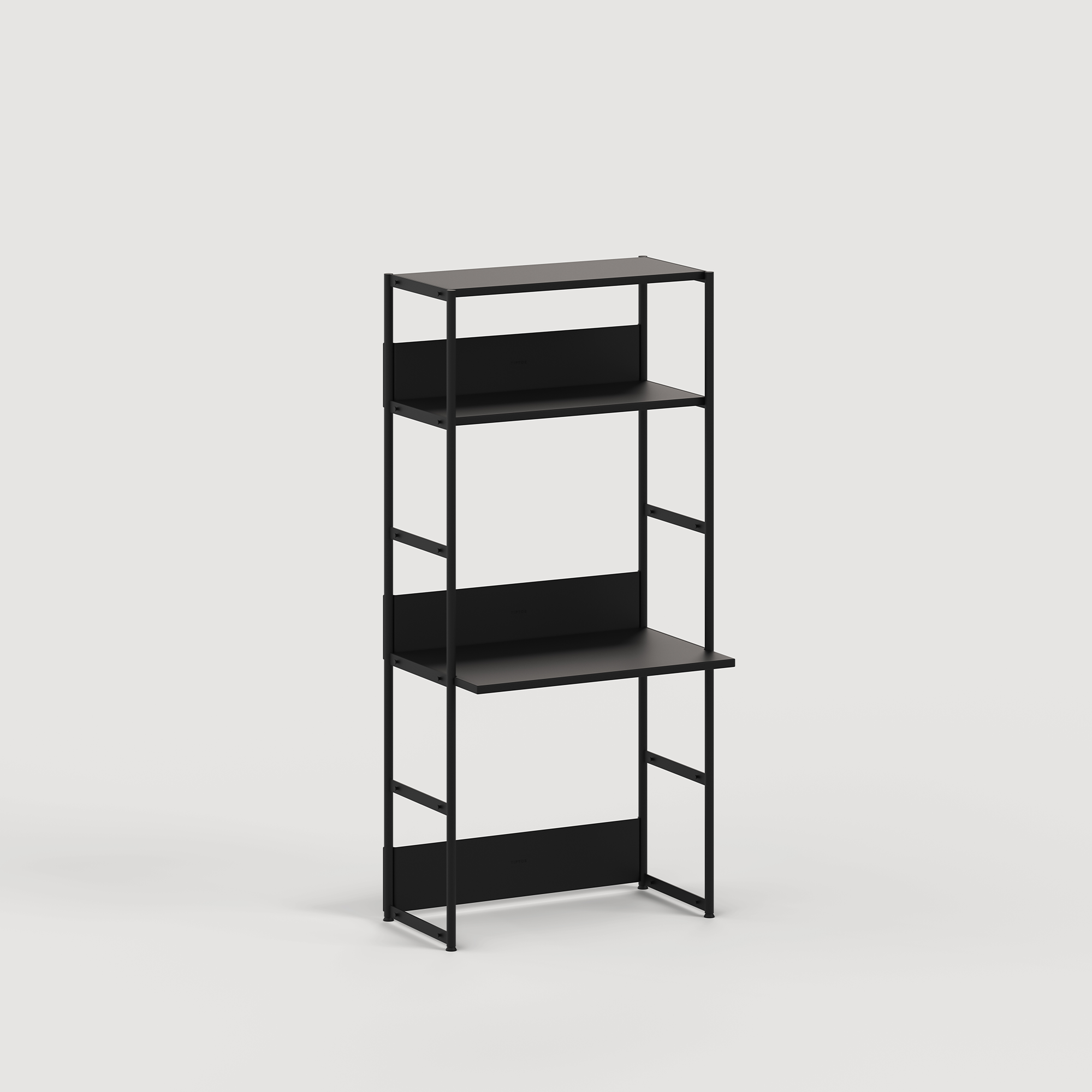 Schreibtischregal UNIT - H180 bis 215 x B84cm - pulverbeschichteter Stahl