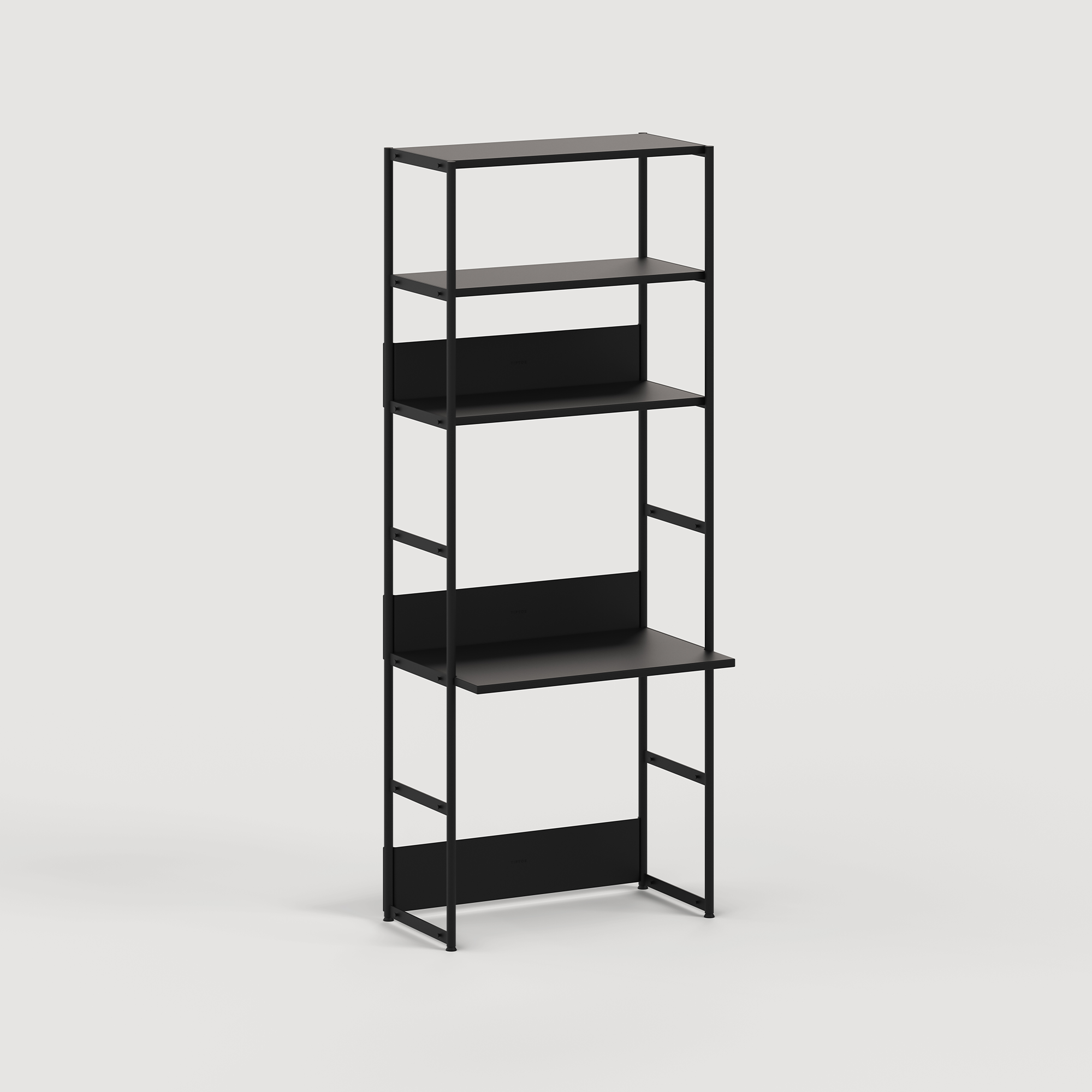 Schreibtischregal UNIT - H180 bis 215 x B84cm - pulverbeschichteter Stahl