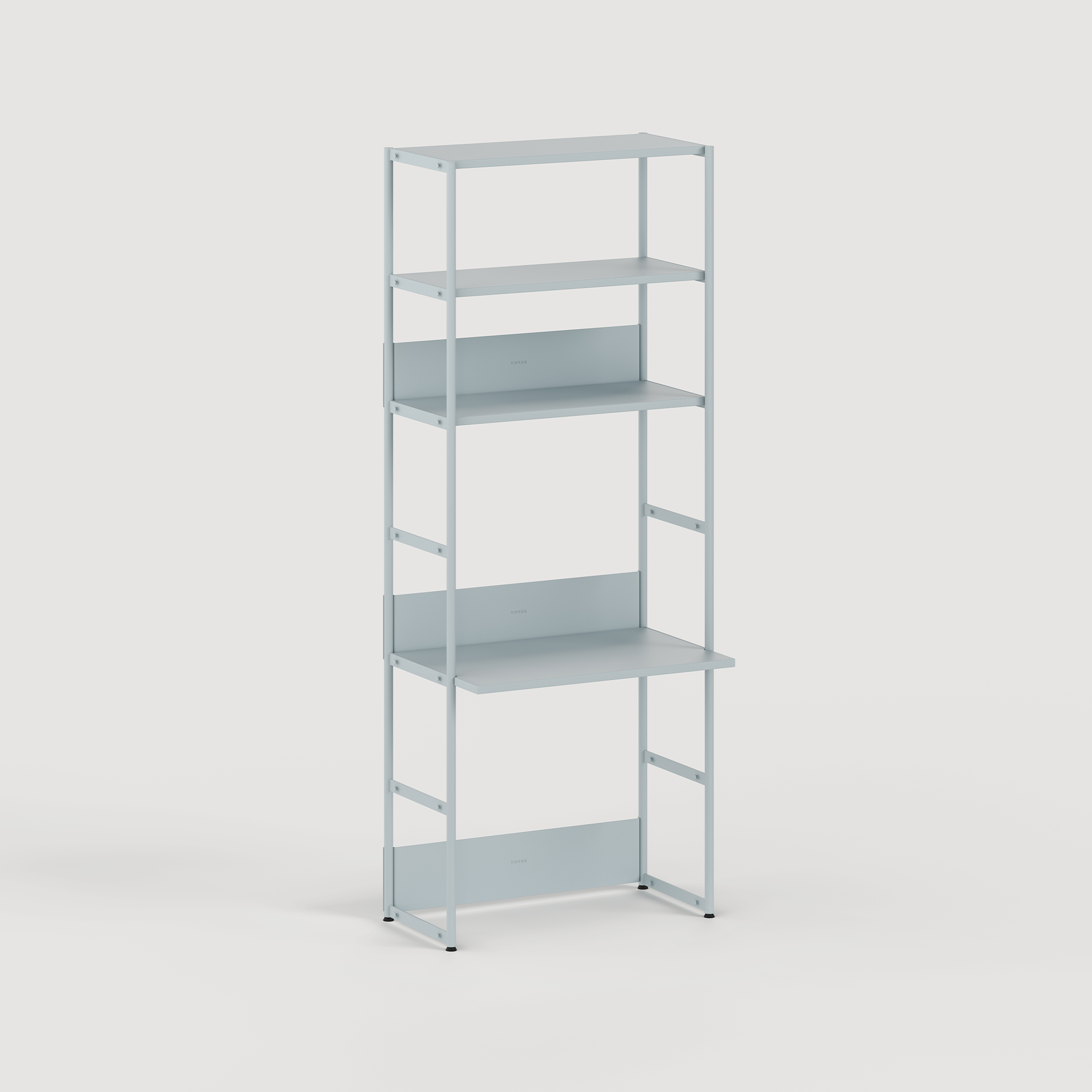 Schreibtischregal UNIT - H180 bis 215 x B84cm - pulverbeschichteter Stahl