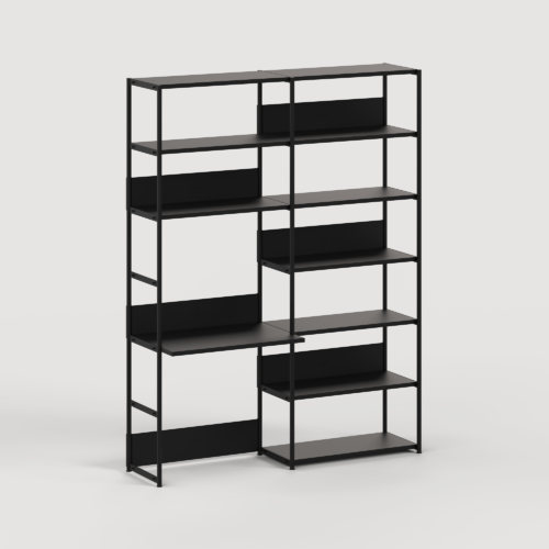 Schreibtischregal UNIT - H180 bis 215 x B164cm - pulverbeschichteter Stahl