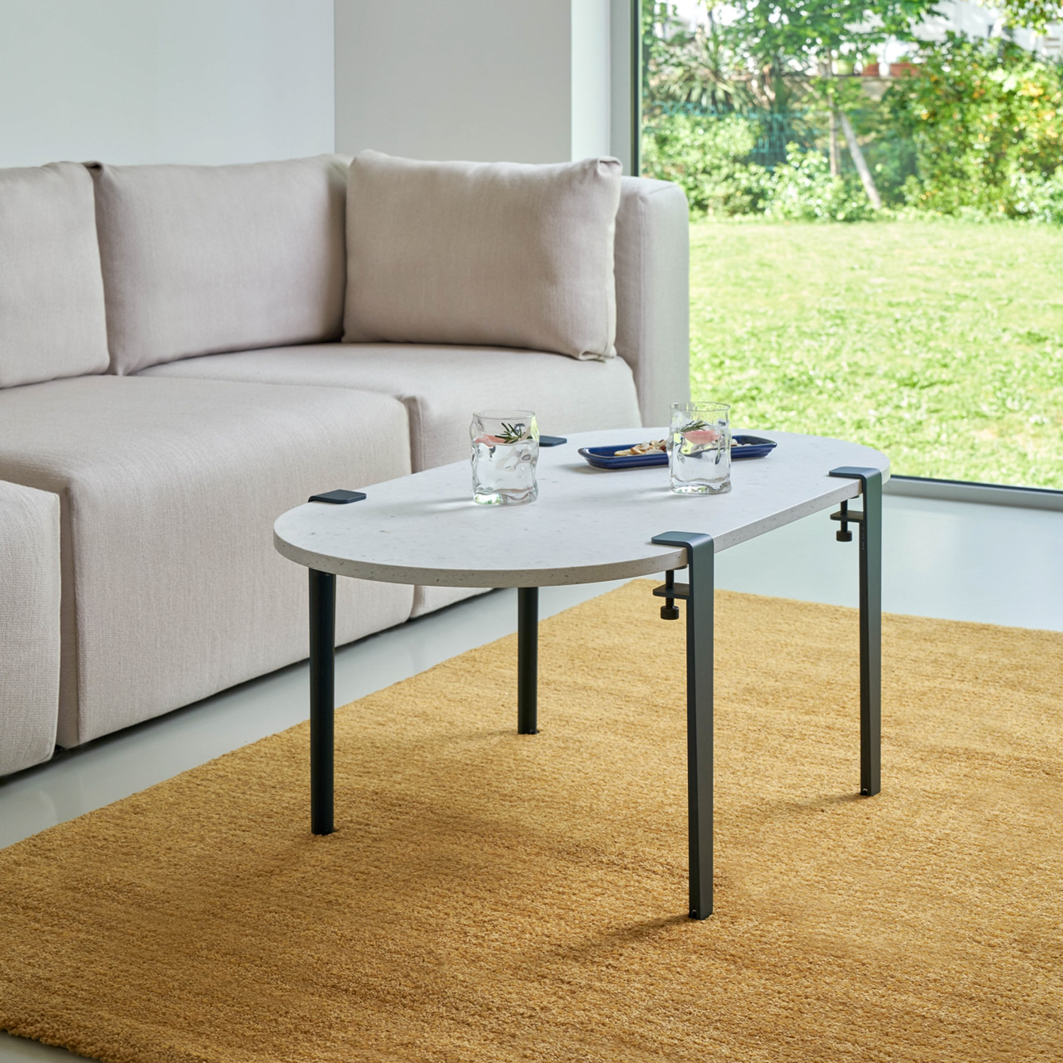TIPTOE oblong coffee table 100x50cm - Venezia recycled plastic