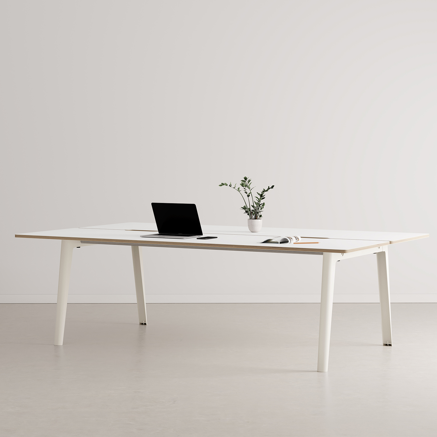 NEW MODERN 4-seater workbench - white plywood