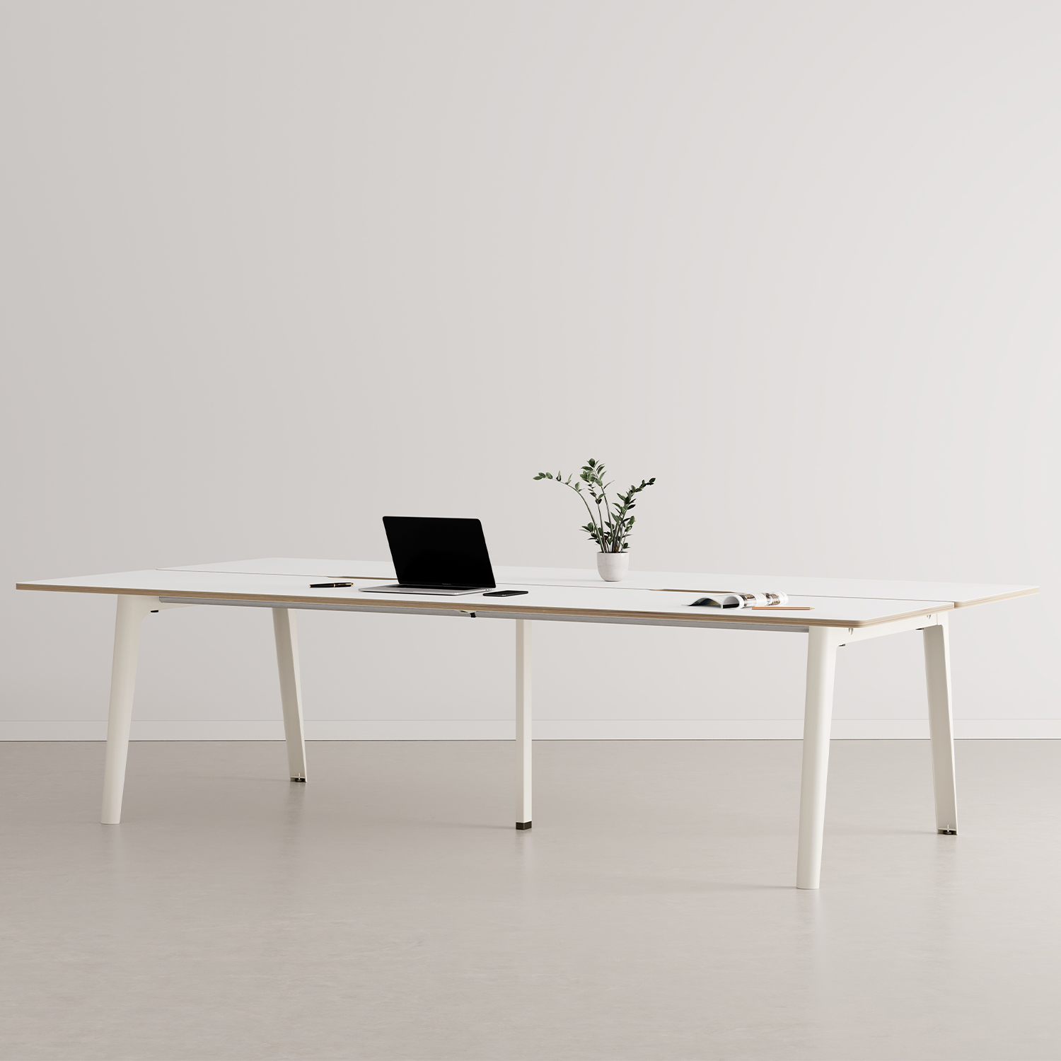 NEW MODERN 4-seater workbench - white plywood
