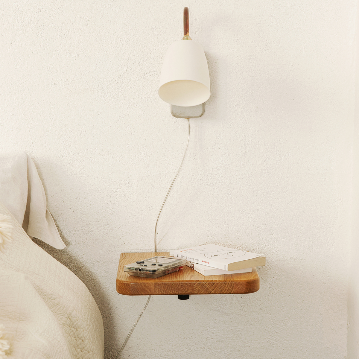 Wand-Nachttisch BRACKET - massive Eiche